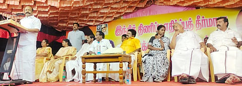 இந்தி திணிப்பு எதிர்ப்பு தீர்மான விளக்கப் பொதுக்கூட்டம்