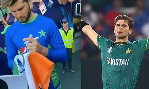 இந்திய தேசிய கொடியில் ஆட்டோகிராப் போட்ட பாகிஸ்தான் வீரர்- வைரலாகும் புகைப்படம்