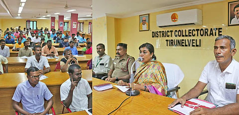 மாவட்ட வருவாய் அலுவலர் ஜெயஸ்ரீ தலைமையில் கூட்டம் நடைபெற்றபோது எடுத்தபடம்.