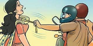 மந்தாரக்குப்பத்தில் கணவன் முன் பெண்ணிடம் நகை பறிப்பு