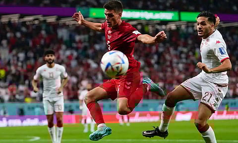 டென்மார்க் - துனிசியா வீரர்கள்