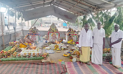 பூமி சமுத்திரம் கிராமத்தில் உள்ள பூனாட்சி அம்மன்-கற்பக விநாயகர் கோவில் கும்பாபிஷேக விழா