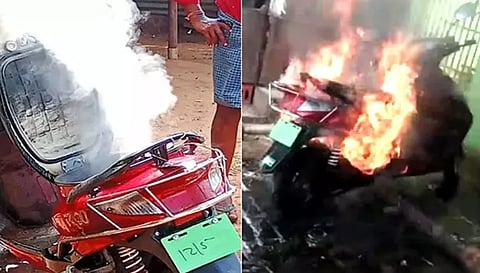 எலக்ட்ரிக் பைக் எரிந்து நாசம்
