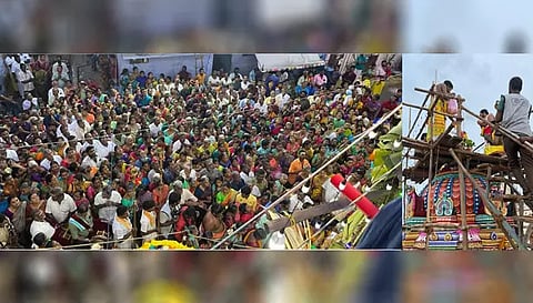 கும்பாபிேசக விழா நடந்த போது எடுத்த படம்.