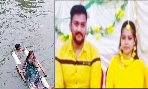 வினு- சாந்த்ரா திருமண நிச்சயதார்த்தத்தின் போது, கல்குவாரி குளத்தில் இருந்து மீட்கப்பட்ட போது எடுத்த படம்.