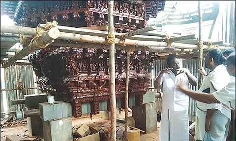 வரதராஜ பெருமாள் கோவிலில் ரூ.20 லட்சத்தில் புதிய தேர் வெள்ளோட்டம் நாளை நடக்கிறது