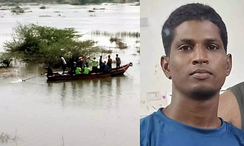 கொசஸ்தலை ஆற்றில் தவறி விழுந்து பலியான வாலிபரின் உடலை பேரிடர் மீட்பு படையினர் மீட்டனர்