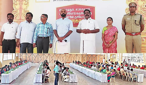 முழு நேர அன்னதான திட்ட தொடக்க நிகழ்ச்சியில் கலெக்டர் ஜானிடாம் வர்கீஸ் மற்றும் அதிகாரிகள் கலந்து கொண்டனர். 