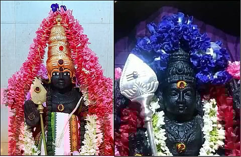 கோப்பம் பாளையம் பாலமுருகன், பரமத்திவேலூர் பேட்டை முருகன் சிறப்பு அலங்காரத்தில் அருள்பாலித்த காட்சி. 