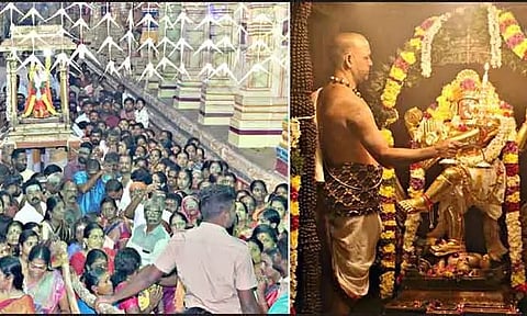 ராமேசுவரம் ராமநாதசுவாமி கோவிலில் ஆருத்ரா தரிசனத்தை முன்னிட்டு மாணிக்கவாசகர் புறப்பாடு நிகழ்ச்சியும், அதனைத்தொடர்ந்து நடராஜருக்கு சிறப்பு பூஜையும் நடந்தது. 