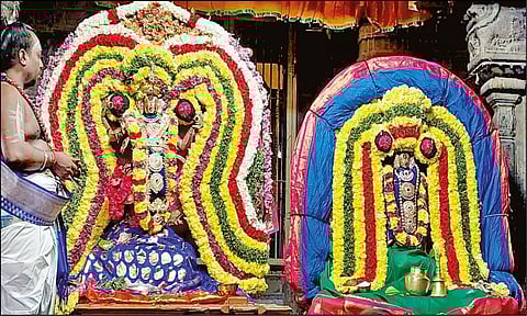 திருநள்ளாறு சனீஸ்வரன் கோவிலில் தீர்த்தவாரி: திரளான பக்தர்கள் சாமி தரிசனம்