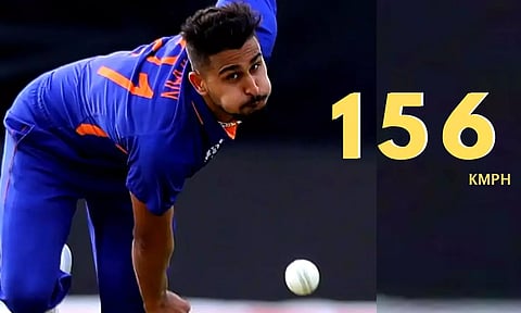 156 கி.மீ. வேகத்தில் பந்து வீசி உம்ரான் மாலிக் சாதனை