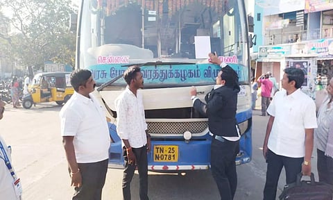 ஆரணியில் அரசு பஸ் ஜப்தி