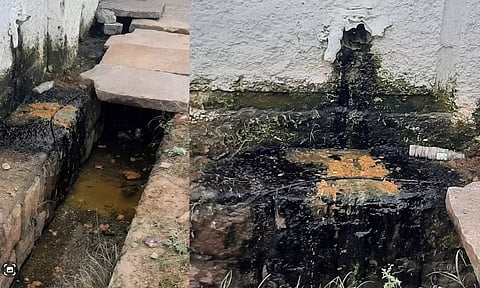 பொம்மிடியில் உள்ள தனியார் ஆலையிலிருந்து கால்வாயில் மனித கழிவை வெளியேற்றும் காட்சி.