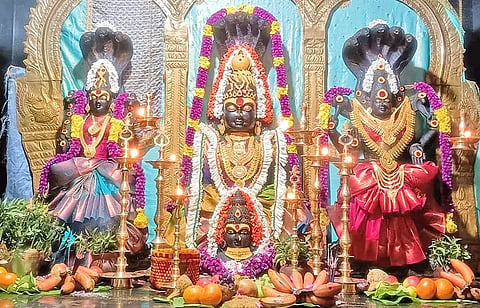 சிறப்பு அலங்காரத்தில் பவானி அம்மன்.