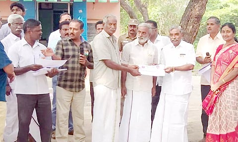 பூண்டி கலைவாணன் எம்.எல்.ஏ. பயனாளிகளுக்கு நலத்திட்ட உதவிகள் வழங்கினார்.