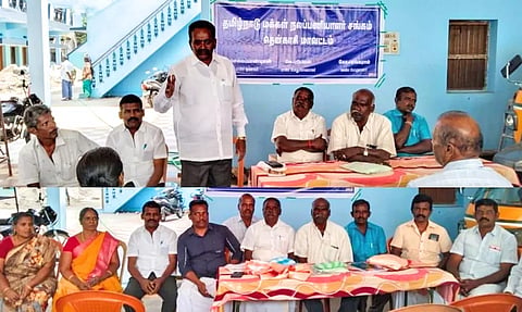 மக்கள் நலப்பணியாளர் சங்க நிர்வாகிகள் கூட்டம் நடந்த போது எடுத்த படம்.