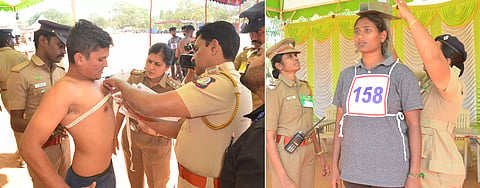 கோவையில் இன்று போலீஸ் பணிக்கு உடல் தகுதி தேர்வு