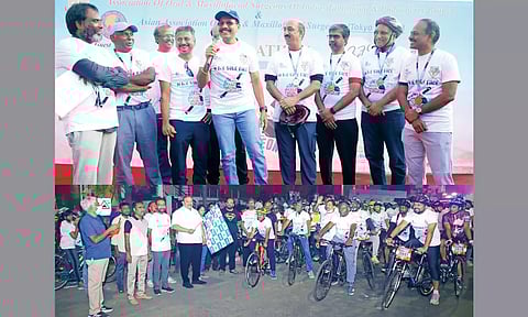 உலக வாய்முக அறுவை சிகிச்சை மருத்துவர் தினத்தை முன்னிட்டு விழிப்புணர்வு சைக்கிள் பயணம்- தொடங்கி வைத்த டி.ஜி.பி. சைலேந்திரபாபு