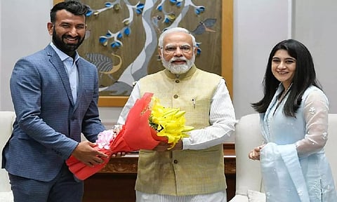 உங்களை சந்தித்ததில் மகிழ்ச்சி: புஜாராவின் 100-வது டெஸ்ட் போட்டிக்கு வாழ்த்து தெரிவித்த பிரதமர்