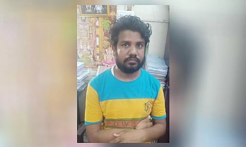 கஞ்சா விற்றதாக கைது செய்யப்பட்ட வடமாநில வாலிபர். 
