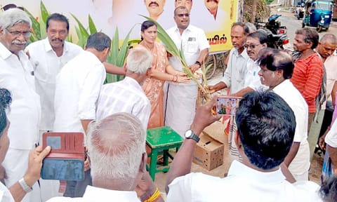 விழாவில் பொது மக்களுக்கு தென்னங்கன்றுகள் வழங்கப்பட்டது.