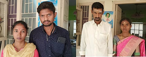 கோபிசெட்டிபாளையம் மகளிர் போலீஸ் நிலையத்தில் 2 காதல் ஜோடிகள் தஞ்சம்