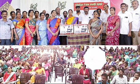 நலத்திட்ட உதவிகள் வழங்கப்பட்ட காட்சி.