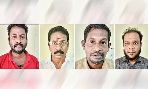 கைதான 4 பேர்.