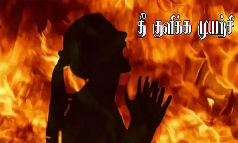 வேலூர் கலெக்டர் அலுவலகத்தில் பெண் தீக்குளிக்க முயற்சி