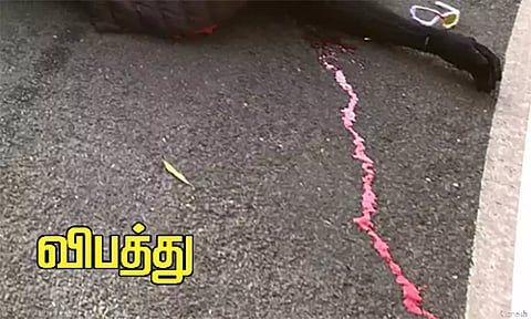 பஸ்சில் இருந்து இறங்கிய மேஸ்திரி தவறி விழுந்து சாவு