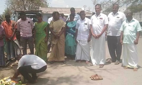 பூமி பூஜை நடைபெற்ற போது எடுத்த படம்.