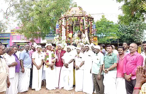 அருப்புக்கோட்டையில் தேர் வெள்ளோட்டம் விடும் நிகழ்ச்சி
