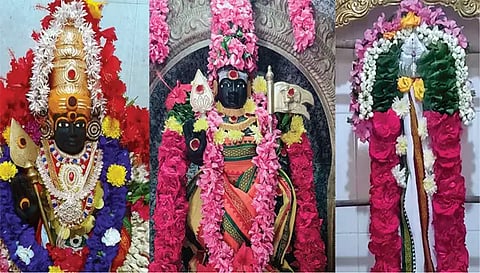 அனிச்சம்பாளையத்தில் உள்ள வேல் வடிவம் கொண்ட சுப்ரமணியர்,பேட்டை பகவதி அம்மன் கோவிலில் உள்ள முருகன், கோப்பணம்பாளையம் பரமேஸ்வரர் ஆலயத்தில் உள்ள பாலமுருகன் சிறப்பு அலங்காரத்தில் இருந்தபோது எடுத்த படம். 