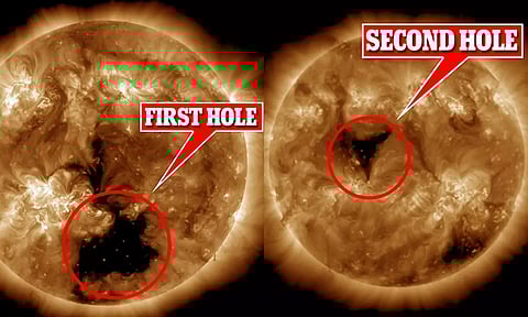 சூரியனில் பூமியை விட 20 மடங்கு பெரிய அளவில் ஓட்டை- புவி காந்த புயல்கள் ஏற்படக்கூடும் என எச்சரிக்கை