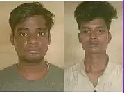 கைது செய்யப்பட்ட சூர்யா, பொற்செல்வன்.