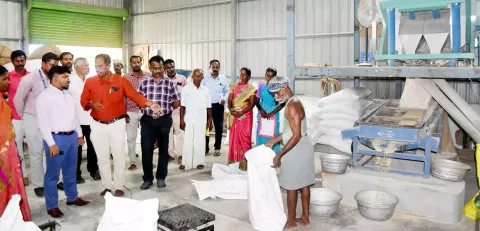 மல்லாங்கிணரில் உள்ள சிட்ஸ் விவசாய உற்பத்தியாளர் நிறுவனத்தை கலெக்டர் ஜெயசீலன் பார்வையிட்டு ஆய்வு செய்தார்.