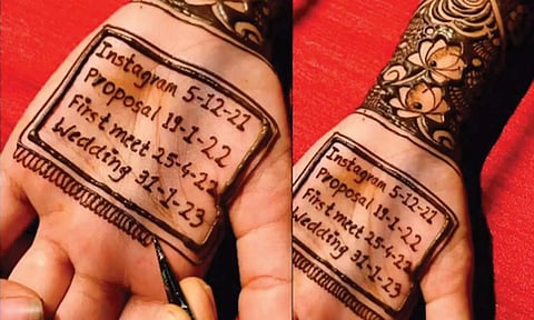 இன்ஸ்டாகிராமில் வைரலாக பரவும் மணமகளின் மெஹந்தி