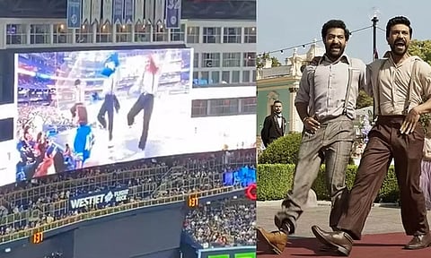 பேஸ்பால் போட்டியின் இடையே 'நாட்டு நாட்டு' பாடலுக்கு நடனம்- டொரண்டோ மைதானத்தில் உற்சாகம்