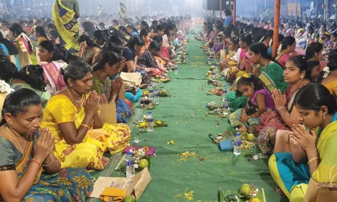 கோவையில் 1508 திருவிளக்கு பூஜை விழா