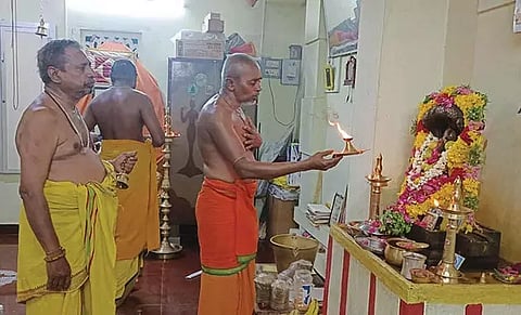 பூமாதேவி ஆலயத்தில் குருபெயர்ச்சி விழா நடந்தபோது எடுத்த படம்