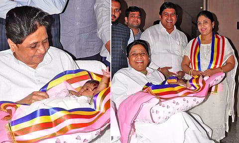 புத்தர் பிறந்த நாளில் ஆம்ஸ்ட்ராங் குழந்தைக்கு முதல் இந்திய பெண் ஆசிரியர் பெயரை மாயாவதி சூட்டினார்