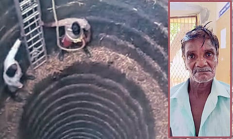 120 அடி ஆழ கிணற்றில் 3 நாட்களாக தவித்த முதியவர் உயிருடன் மீட்பு