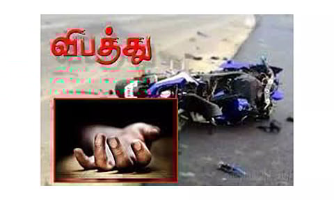 லாரி மீது பைக் மோதி வாலிபர் காயம்