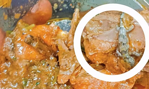 சங்கரன்கோவில் ஓட்டலில் வாங்கிய சிக்கன் கிரேவியில் கிடந்த பல்லி- வாடிக்கையாளர் அதிர்ச்சி