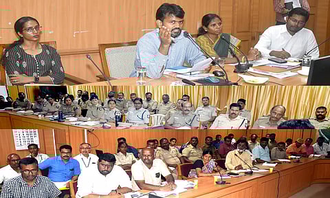 கலெக்டர் ராஜகோபால் சுன்கரா தலைமையில் போதை பொருட்கள் தடுப்பு ஒருங்கிணைப்பு கூட்டம் நடந்த போது எடுத்த படம்.