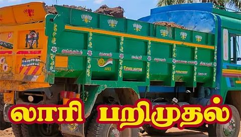 பரமத்திவேலூரில் நள்ளிரவில் வாகன சோதனை மண் கடத்தி வந்த டிப்பர் லாரி பறிமுதல்