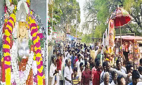சிறப்பு அலங்காரத்தில் படைத்தலைவி அம்மன் அருள்பாலித்ததையும், புரவி எடுப்பு விழா நடைபெற்றதையும் படத்தில் காணலாம்.