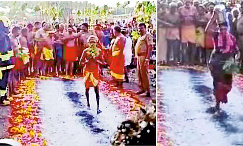 பக்தர்கள் குண்டம் இறங்கிய போது எடுத்தபடம்.