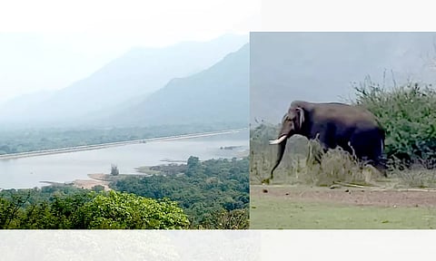 பர்கூர் மலை பாதையில் இருந்து வரட்டுப்பள்ளம் அணையை ரசிக்கும் சுற்றுலா பயணிகள்